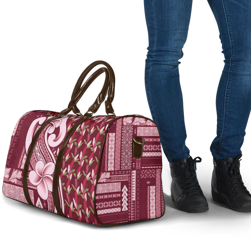 Samoa Teuila Travel Bag Maroon Samoan Siapo Motifs LT05 - Polynesian Pride