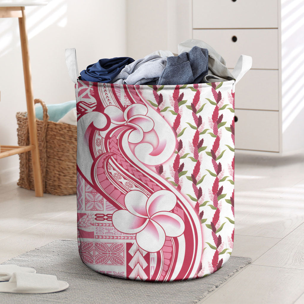 Samoa Teuila Laundry Basket White Samoan Siapo Motifs LT05 White - Polynesian Pride