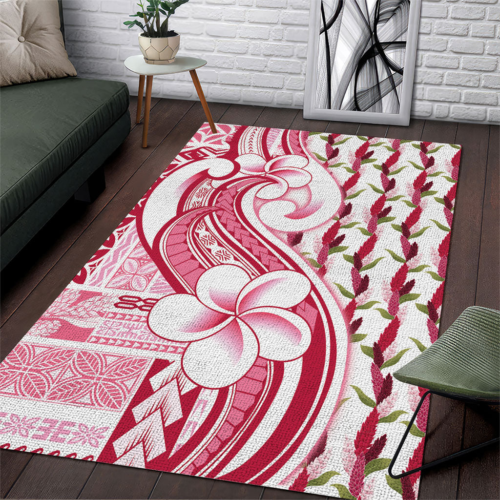 Samoa Teuila Area Rug White Samoan Siapo Motifs LT05 White - Polynesian Pride