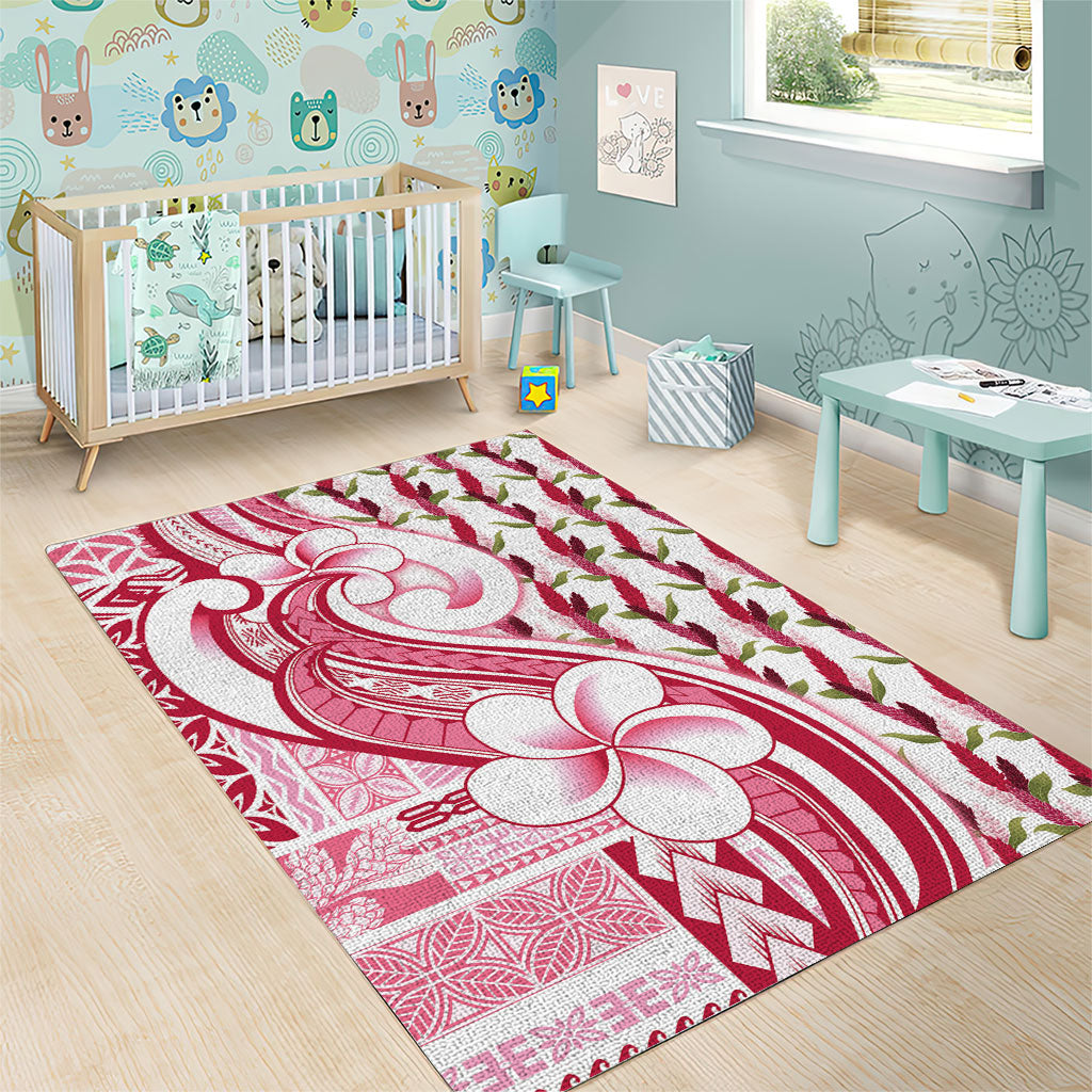 Samoa Teuila Area Rug White Samoan Siapo Motifs LT05 - Polynesian Pride