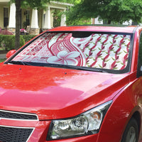 Samoa Teuila Auto Sun Shade White Samoan Siapo Motifs LT05 - Polynesian Pride