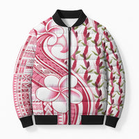 Samoa Teuila Bomber Puffer Jacket White Samoan Siapo Motifs LT05 Unisex White - Polynesian Pride