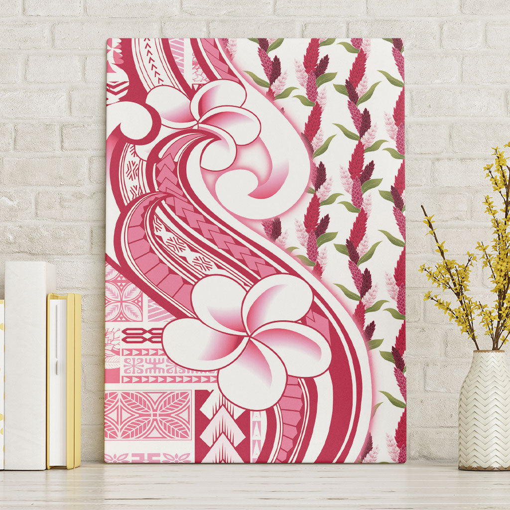Samoa Teuila Canvas Wall Art White Samoan Siapo Motifs LT05 Without Frame White - Polynesian Pride
