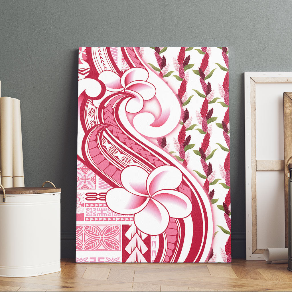 Samoa Teuila Canvas Wall Art White Samoan Siapo Motifs LT05 - Polynesian Pride