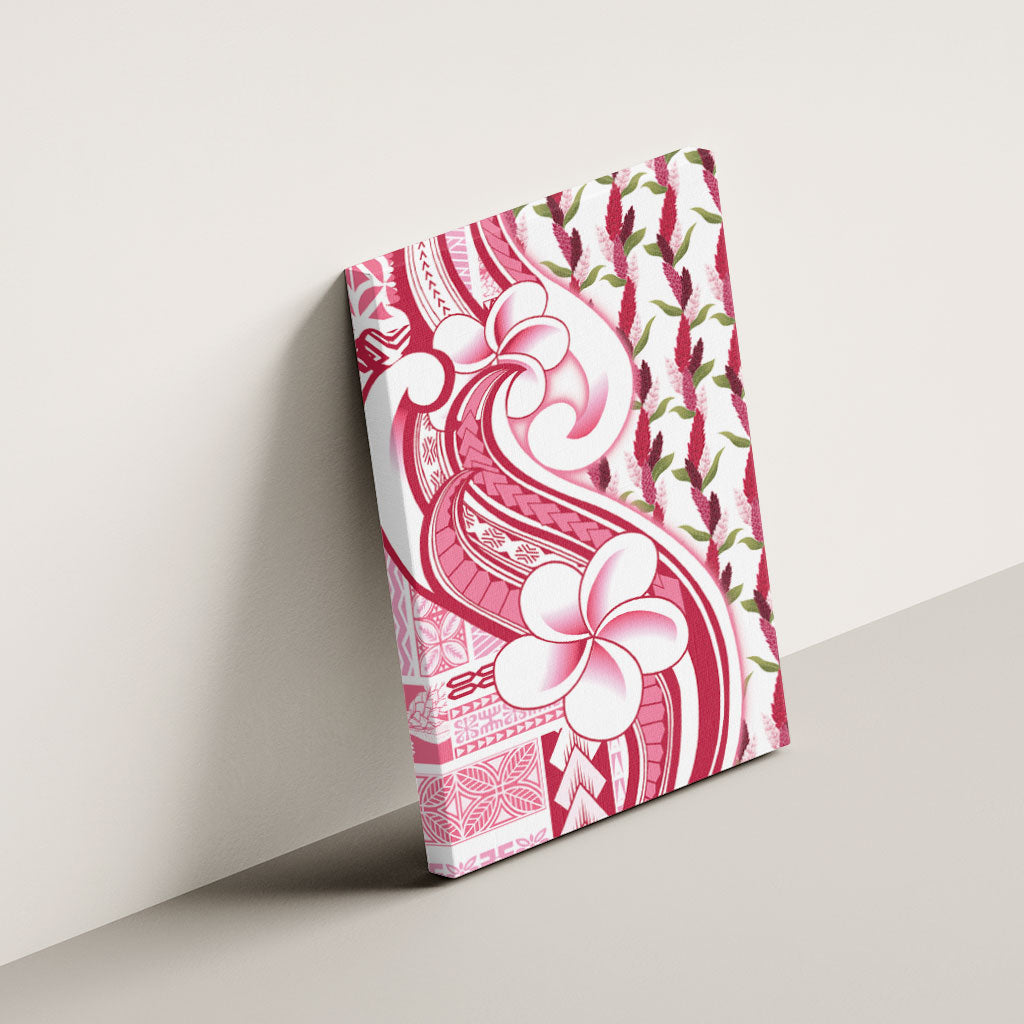 Samoa Teuila Canvas Wall Art White Samoan Siapo Motifs LT05 - Polynesian Pride