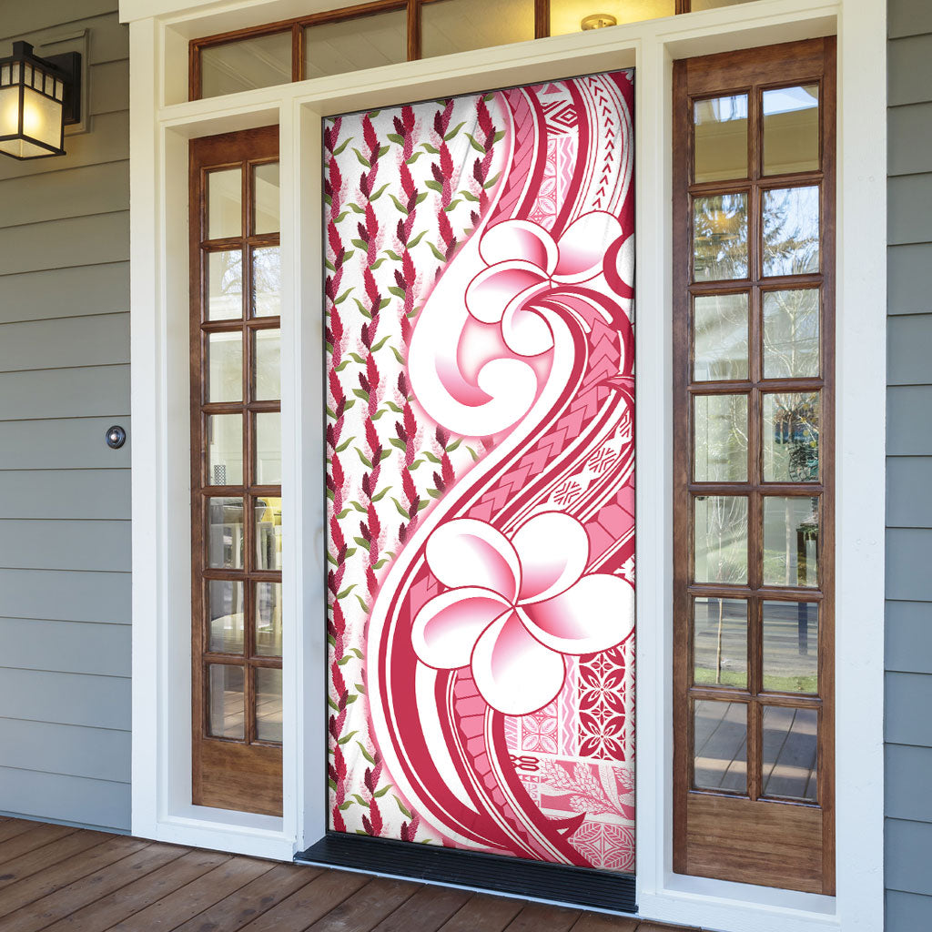 Samoa Teuila Door Cover White Samoan Siapo Motifs LT05 - Polynesian Pride