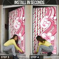 Samoa Teuila Door Cover White Samoan Siapo Motifs LT05 - Polynesian Pride