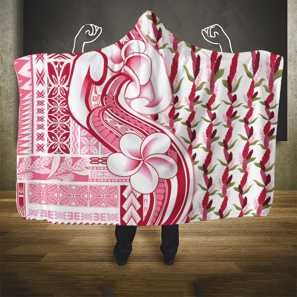 Samoa Teuila Hooded Blanket White Samoan Siapo Motifs LT05 - Polynesian Pride