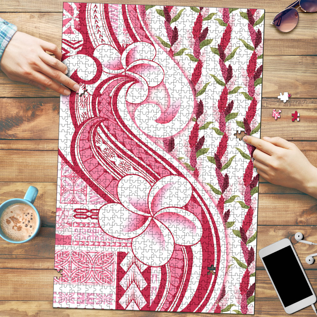 Samoa Teuila Puzzle White Samoan Siapo Motifs LT05 White - Polynesian Pride