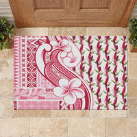 Samoa Teuila Rubber Doormat White Samoan Siapo Motifs LT05 White - Polynesian Pride