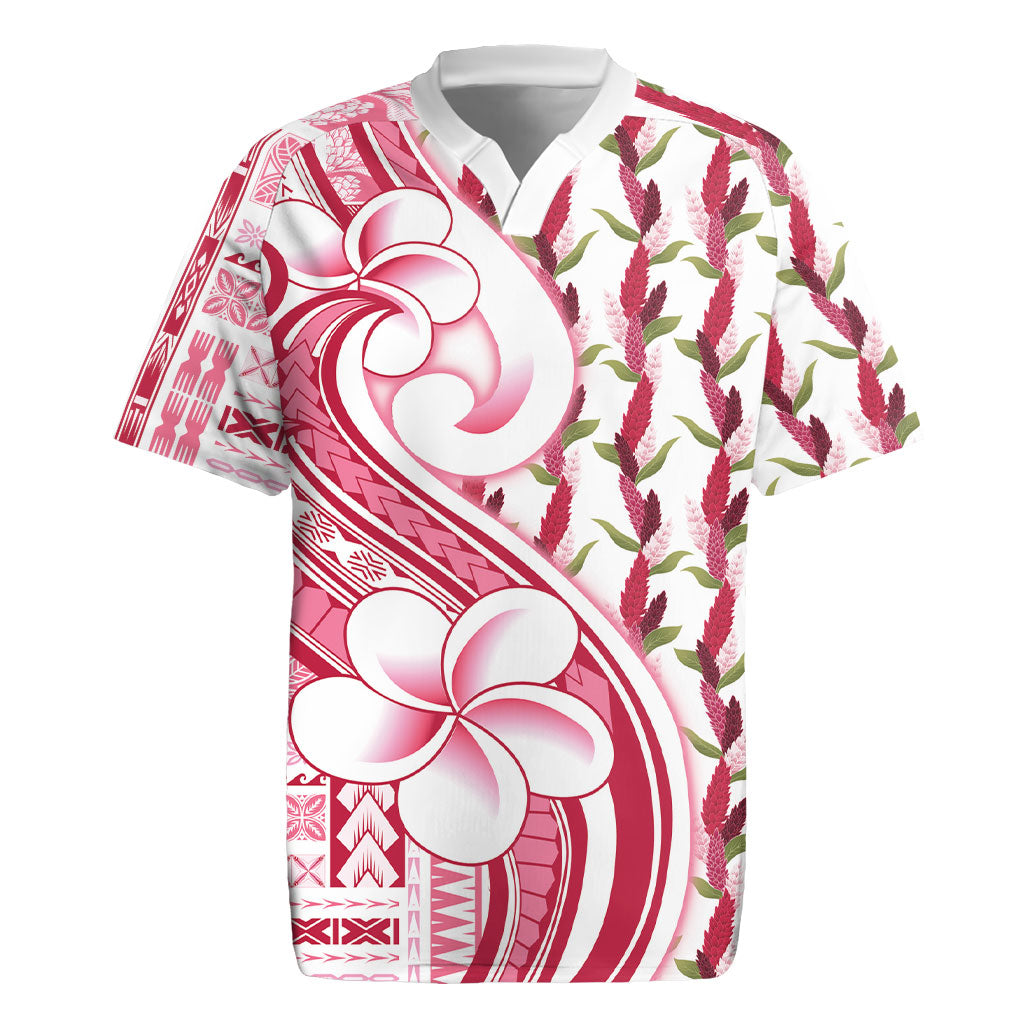 Samoa Teuila Rugby Jersey White Samoan Siapo Motifs LT05 White - Polynesian Pride