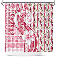 Samoa Teuila Shower Curtain White Samoan Siapo Motifs LT05 White - Polynesian Pride