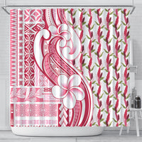 Samoa Teuila Shower Curtain White Samoan Siapo Motifs LT05 - Polynesian Pride