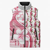 Samoa Teuila Sleeveless Puffer Jacket White Samoan Siapo Motifs LT05 Unisex White - Polynesian Pride