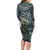 Hawaii Mo'o Lizard God Family Matching Long Sleeve Bodycon Dress and Hawaiian Shirt Polynesian Style