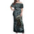 Hawaii Mo'o Lizard God Family Matching Off Shoulder Maxi Dress and Hawaiian Shirt Polynesian Style