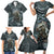 Hawaii Mo'o Lizard God Family Matching Short Sleeve Bodycon Dress and Hawaiian Shirt Polynesian Style