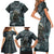 Hawaii Mo'o Lizard God Family Matching Short Sleeve Bodycon Dress and Hawaiian Shirt Polynesian Style