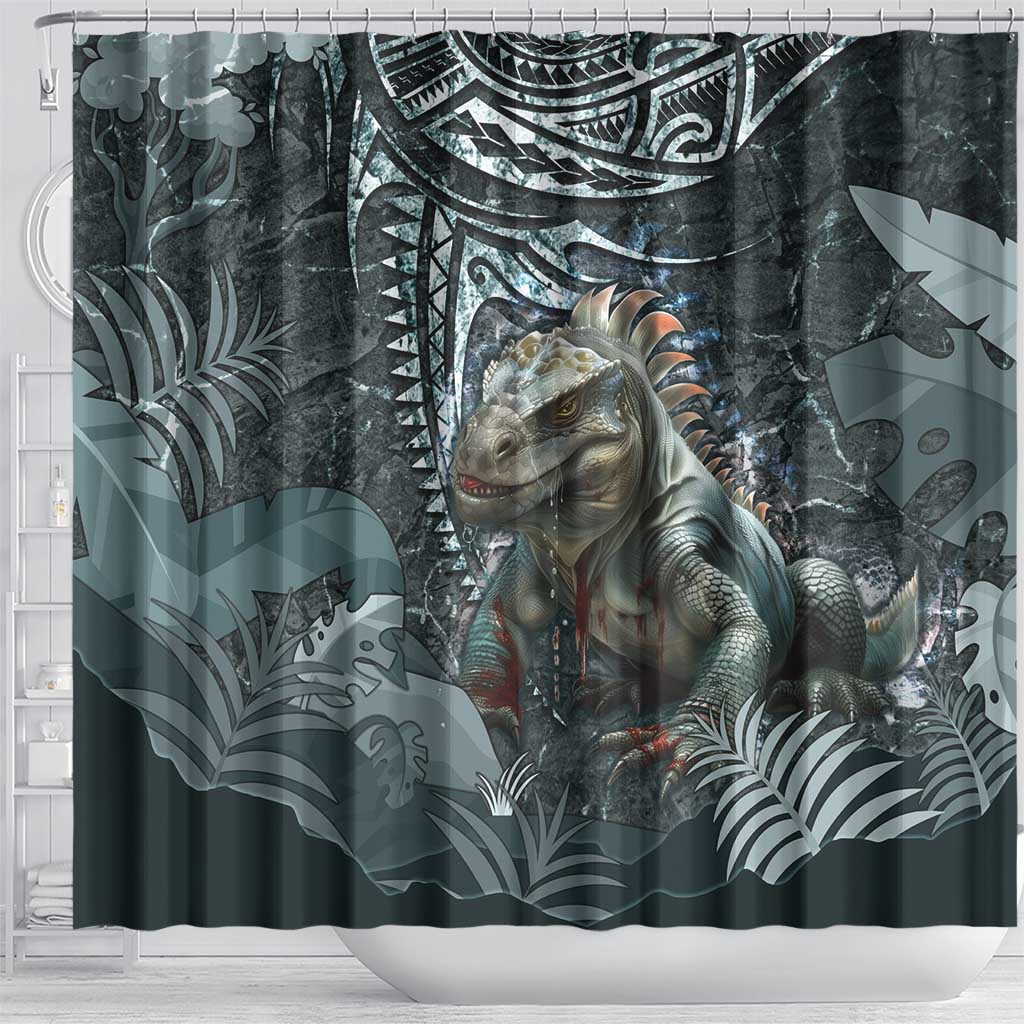 Hawaii Mo'o Lizard God Shower Curtain Polynesian Style LT05 - Polynesian Pride