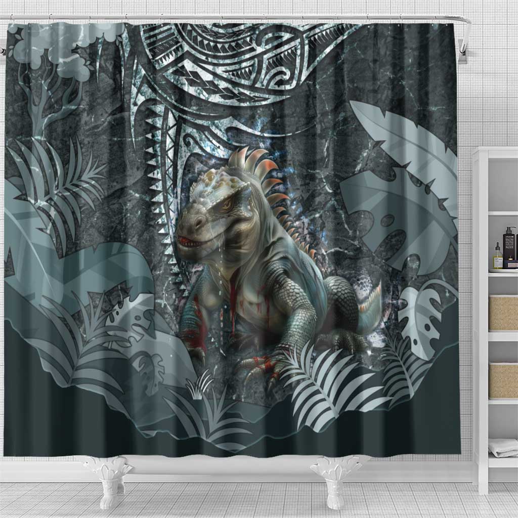 Hawaii Mo'o Lizard God Shower Curtain Polynesian Style LT05 - Polynesian Pride