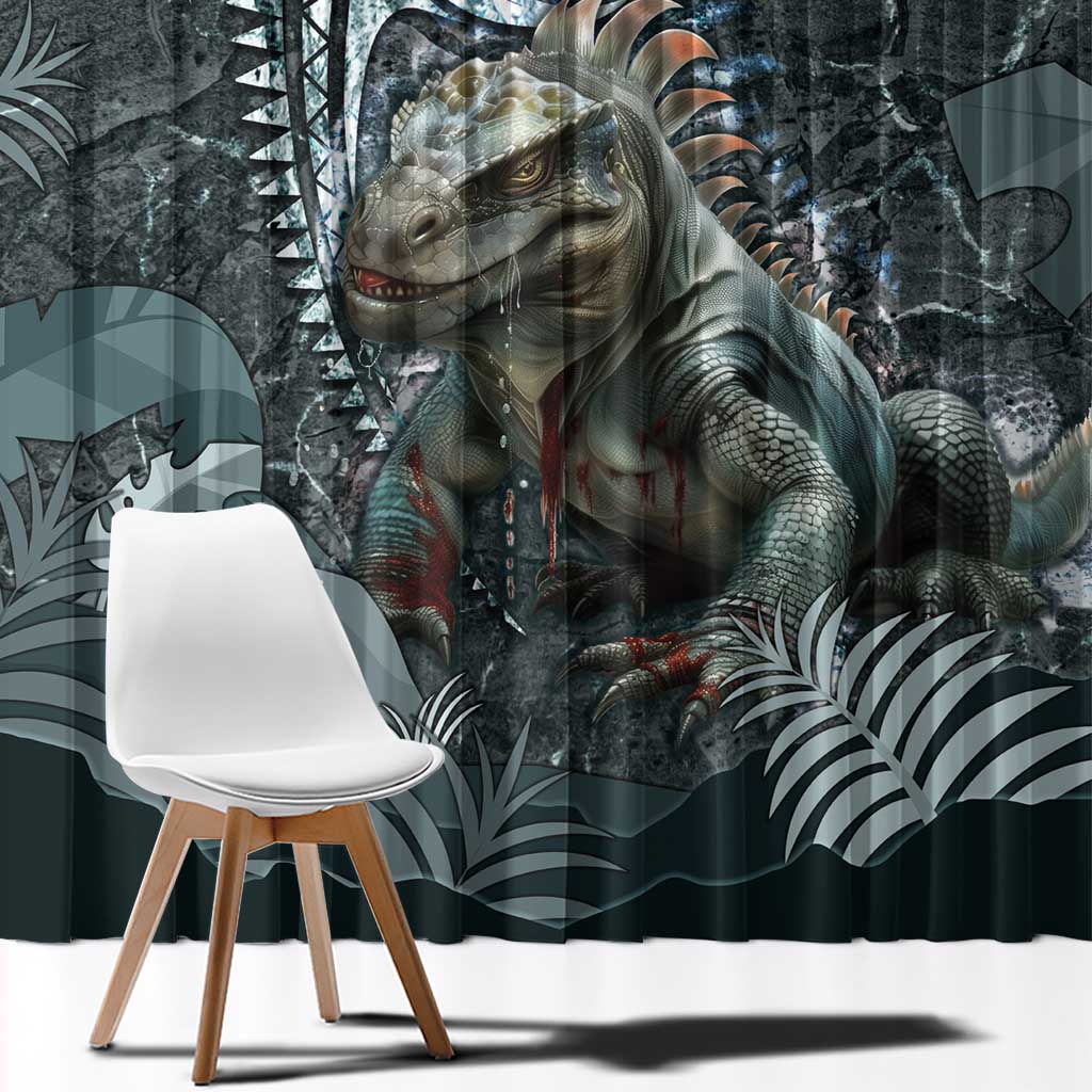 Hawaii Mo'o Lizard God Window Curtain Polynesian Style LT05 - Polynesian Pride
