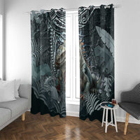 Hawaii Mo'o Lizard God Window Curtain Polynesian Style LT05 With Grommets Green - Polynesian Pride