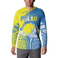 Palau Independence Day Button Sweatshirt Happy 30th Anniversary LT05 - Polynesian Pride