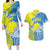 Palau Independence Day Couples Matching Long Sleeve Bodycon Dress and Hawaiian Shirt Happy 30th Anniversary