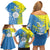 Palau Independence Day Family Matching Off Shoulder Short Dress and Hawaiian Shirt Happy 30th Anniversary