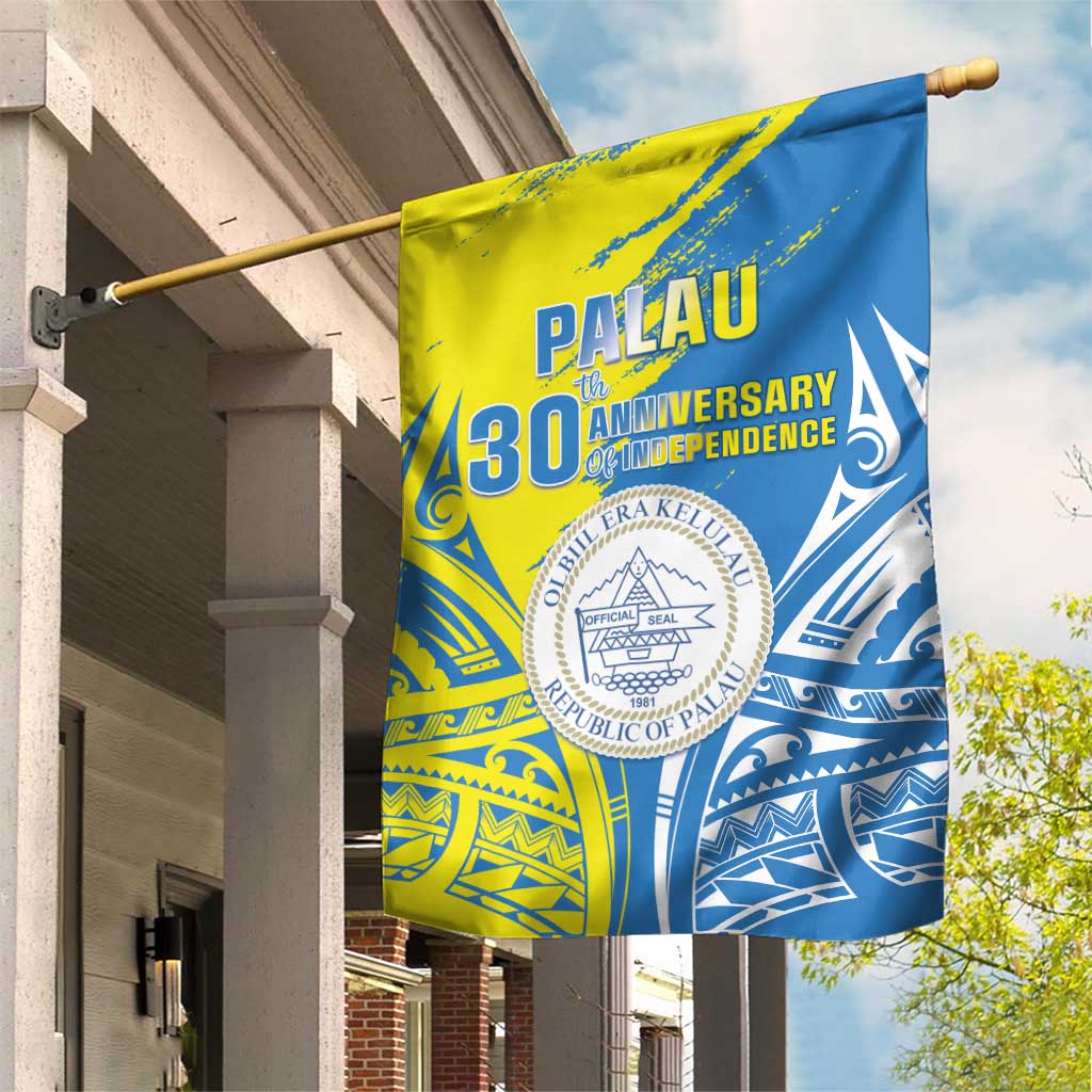Palau Independence Day Garden Flag Happy 30th Anniversary LT05 House Flag Blue - Polynesian Pride