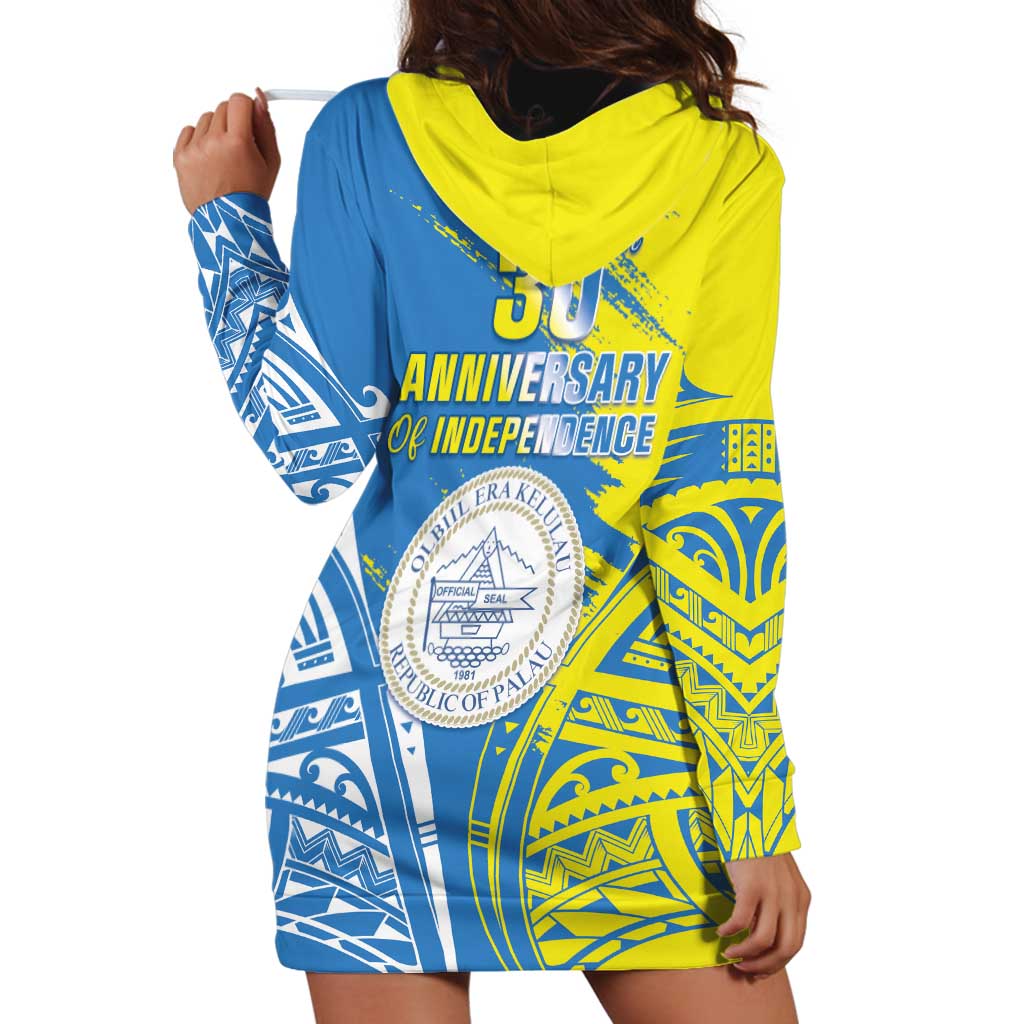 Palau Independence Day Hoodie Dress Happy 30th Anniversary LT05 - Polynesian Pride