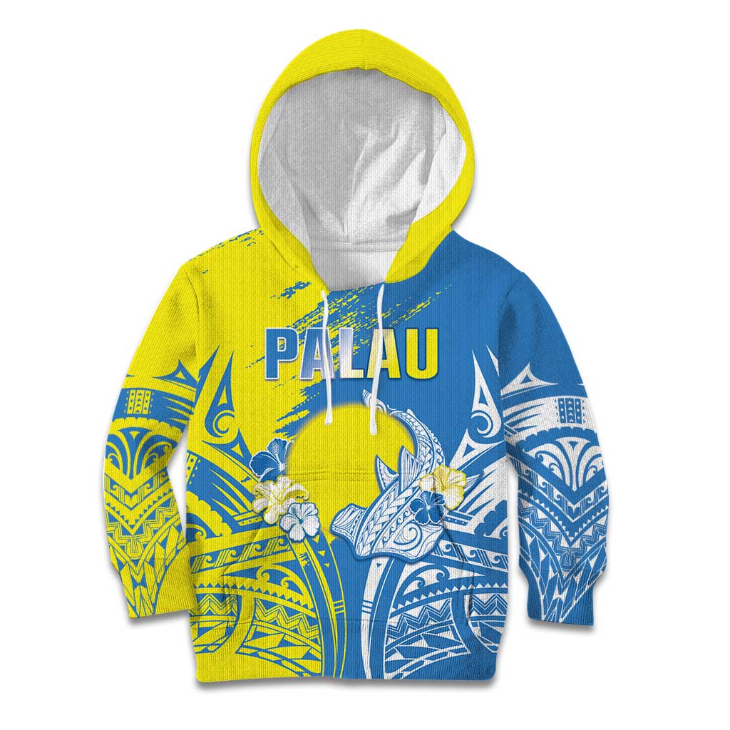 Palau Independence Day Kid Hoodie Happy 30th Anniversary LT05 Hoodie Blue - Polynesian Pride