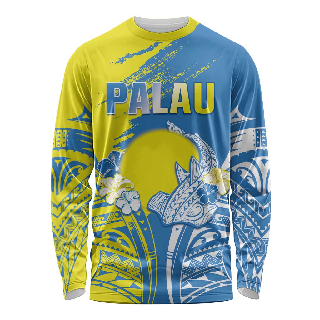 Palau Independence Day Long Sleeve Shirt Happy 30th Anniversary LT05 Unisex Blue - Polynesian Pride