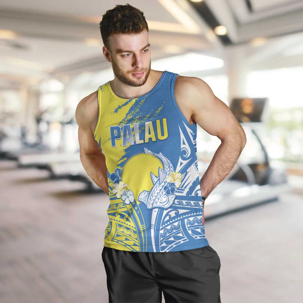 Palau Independence Day Men Tank Top Happy 30th Anniversary LT05 Blue - Polynesian Pride