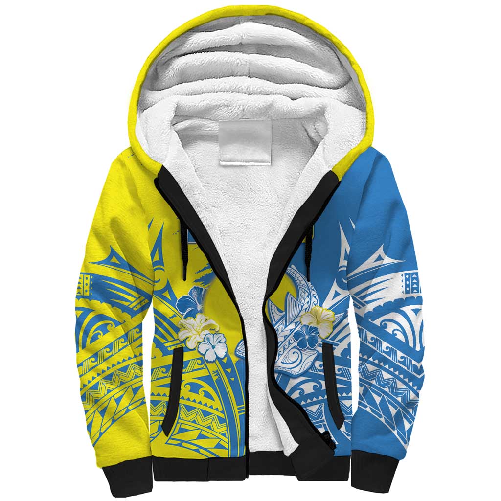 Palau Independence Day Sherpa Hoodie Happy 30th Anniversary LT05 Unisex Blue - Polynesian Pride