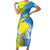 Palau Independence Day Short Sleeve Bodycon Dress Happy 30th Anniversary