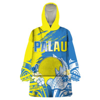 Palau Independence Day Wearable Blanket Hoodie Happy 30th Anniversary LT05 One Size Blue - Polynesian Pride