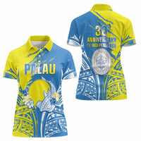 Palau Independence Day Women Polo Shirt Happy 30th Anniversary LT05 - Polynesian Pride