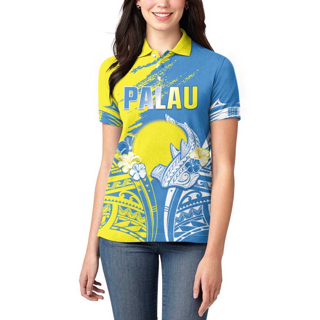 Palau Independence Day Women Polo Shirt Happy 30th Anniversary LT05 - Polynesian Pride
