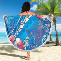 Happy Diwali Festival Beach Blanket Diya Lamp Rangoli With Polynesian Pattern LT05 - Polynesian Pride