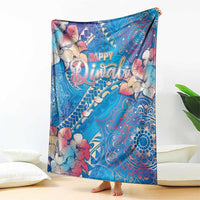 Happy Diwali Festival Blanket Diya Lamp Rangoli With Polynesian Pattern LT05 - Polynesian Pride