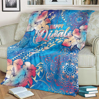 Happy Diwali Festival Blanket Diya Lamp Rangoli With Polynesian Pattern LT05 - Polynesian Pride