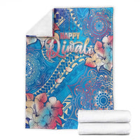 Happy Diwali Festival Blanket Diya Lamp Rangoli With Polynesian Pattern LT05 - Polynesian Pride