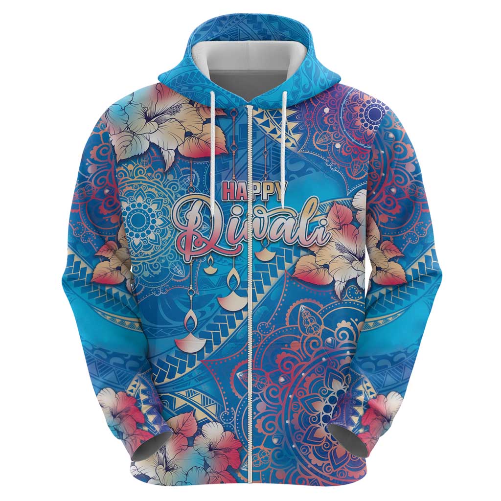 Happy Diwali Festival Hoodie Diya Lamp Rangoli With Polynesian Pattern LT05 - Polynesian Pride