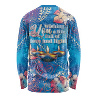 Happy Diwali Festival Long Sleeve Shirt Diya Lamp Rangoli With Polynesian Pattern LT05 - Polynesian Pride