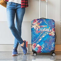 Happy Diwali Festival Luggage Cover Diya Lamp Rangoli With Polynesian Pattern LT05 - Polynesian Pride