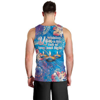 Happy Diwali Festival Men Tank Top Diya Lamp Rangoli With Polynesian Pattern LT05 - Polynesian Pride