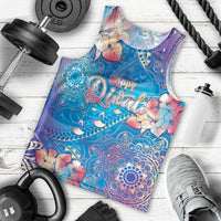 Happy Diwali Festival Men Tank Top Diya Lamp Rangoli With Polynesian Pattern LT05 - Polynesian Pride