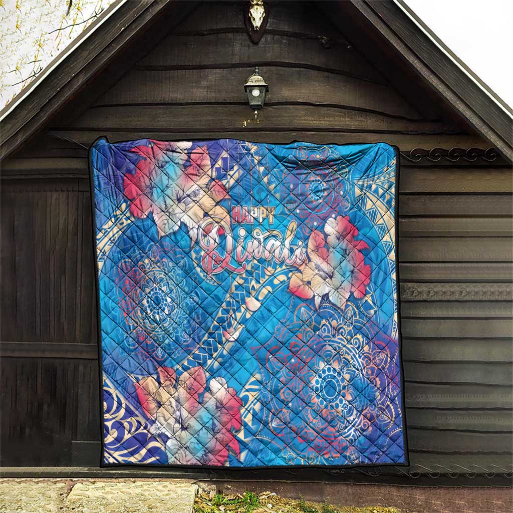 Happy Diwali Festival Quilt Diya Lamp Rangoli With Polynesian Pattern LT05 - Polynesian Pride