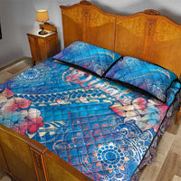 Happy Diwali Festival Quilt Bed Set Diya Lamp Rangoli With Polynesian Pattern LT05 - Polynesian Pride